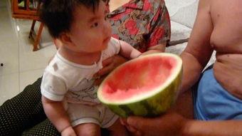 四个月小孩吃瓜视频,萌态十足吃瓜瞬间